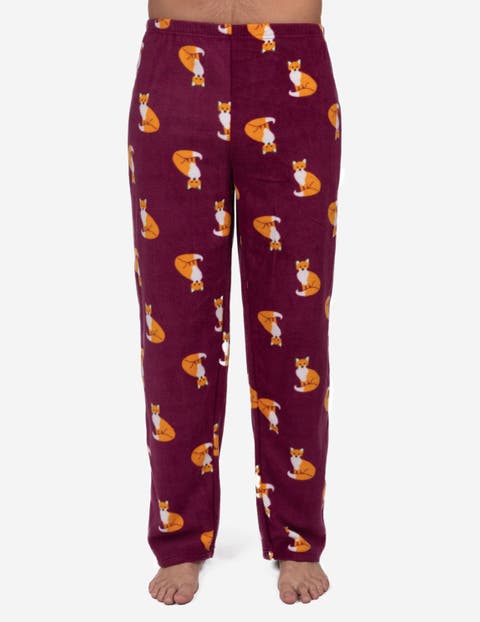 Men's Fleece Printed Holiday Pajama Pants