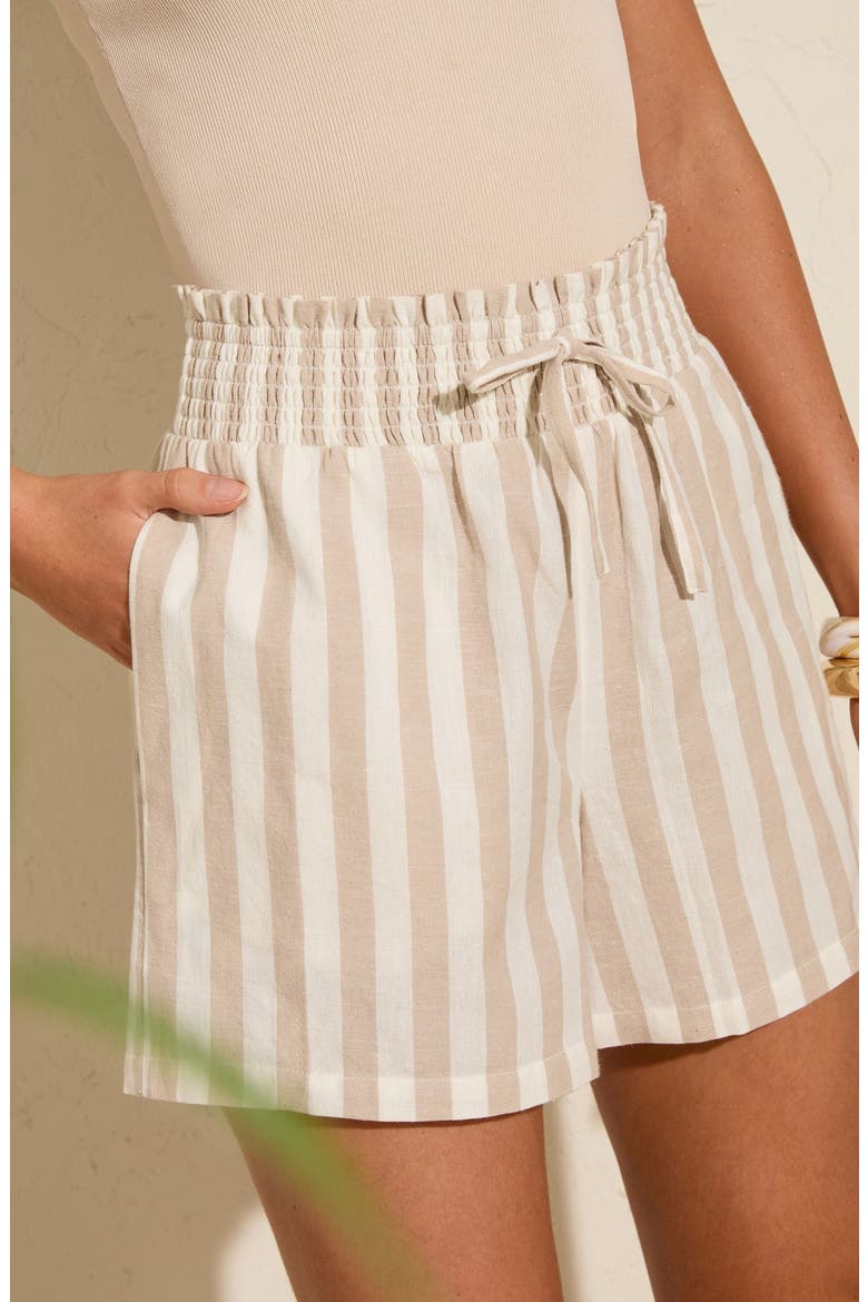 Striped Drawstring Shorts, Alternate, color, NEUTRAL