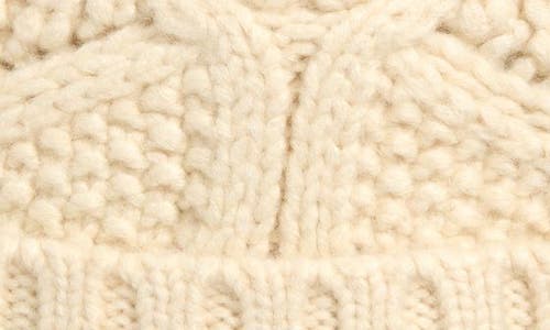 Ugg(r) Faux Fur Pompom Cable Knit Beanie In White