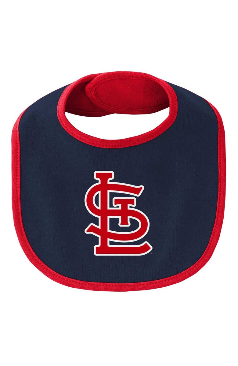 Outerstuff Newborn & Infant Red/Navy St. Louis Cardinals Little Champ Three-Pack Bodysuit Bib & Booties Set, Alternate, color, Red