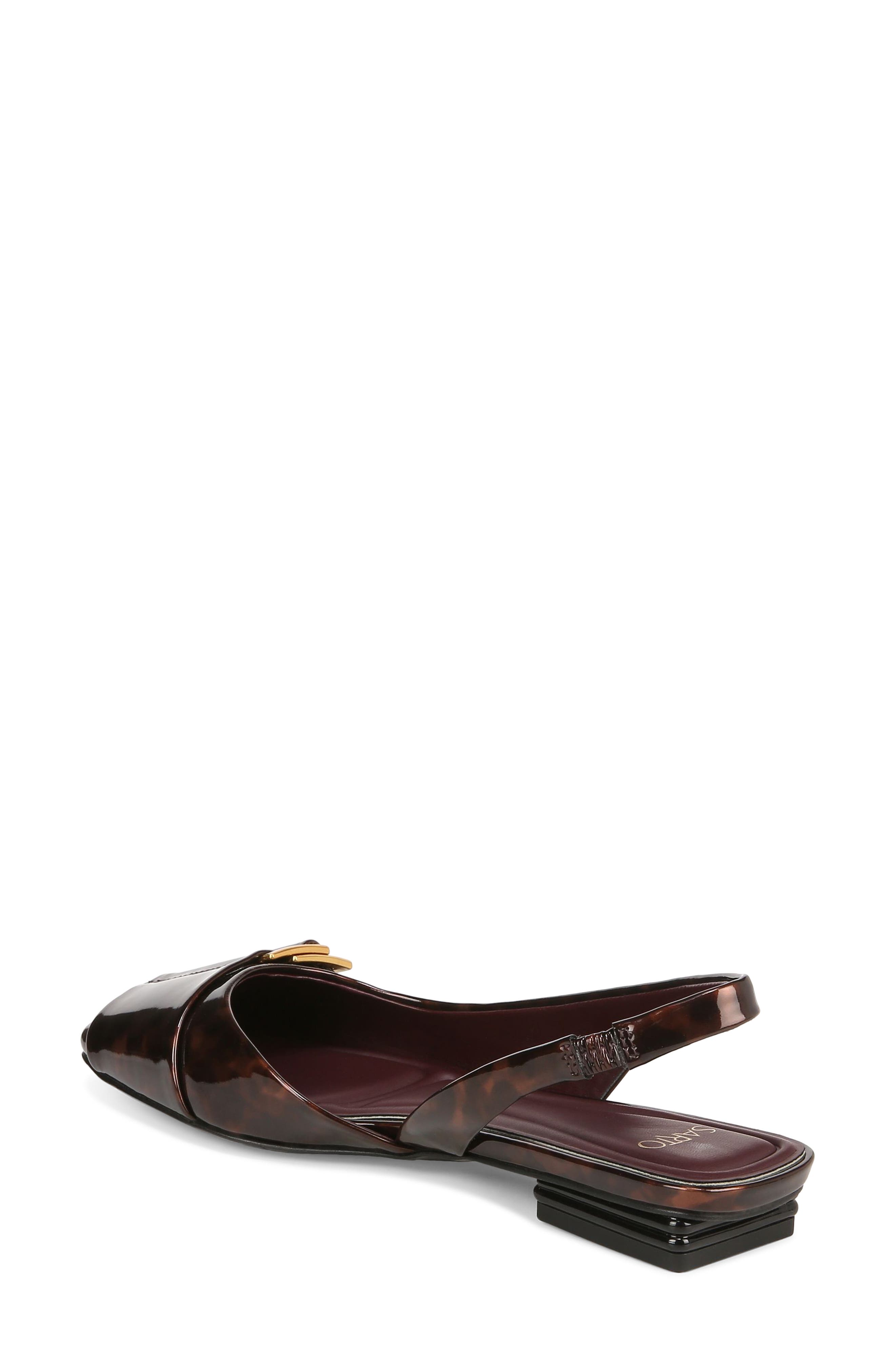 Tracy Slingback Square Toe Flat, Alternate, color, BROWN