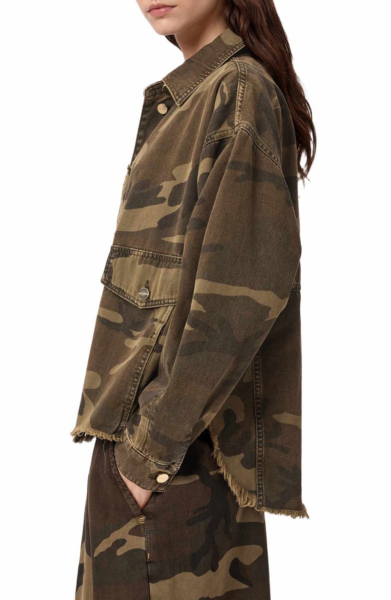 AllSaints Hettie Camo Shacket, Alternate, color, 