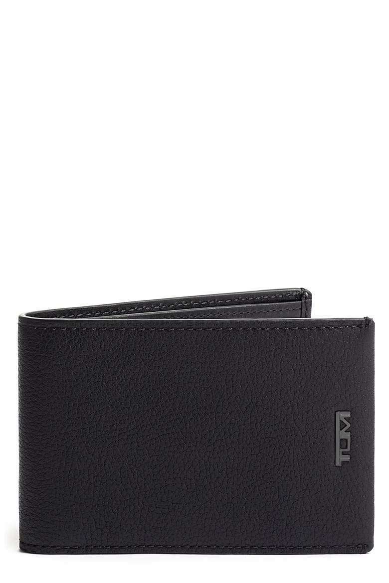 Nassau Slim Leather Wallet, Main, color, BLACK TEXTURE