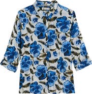 Seasalt Cornwall Larissa Crinkled Floral Organic Cotton Button-Up Shirt