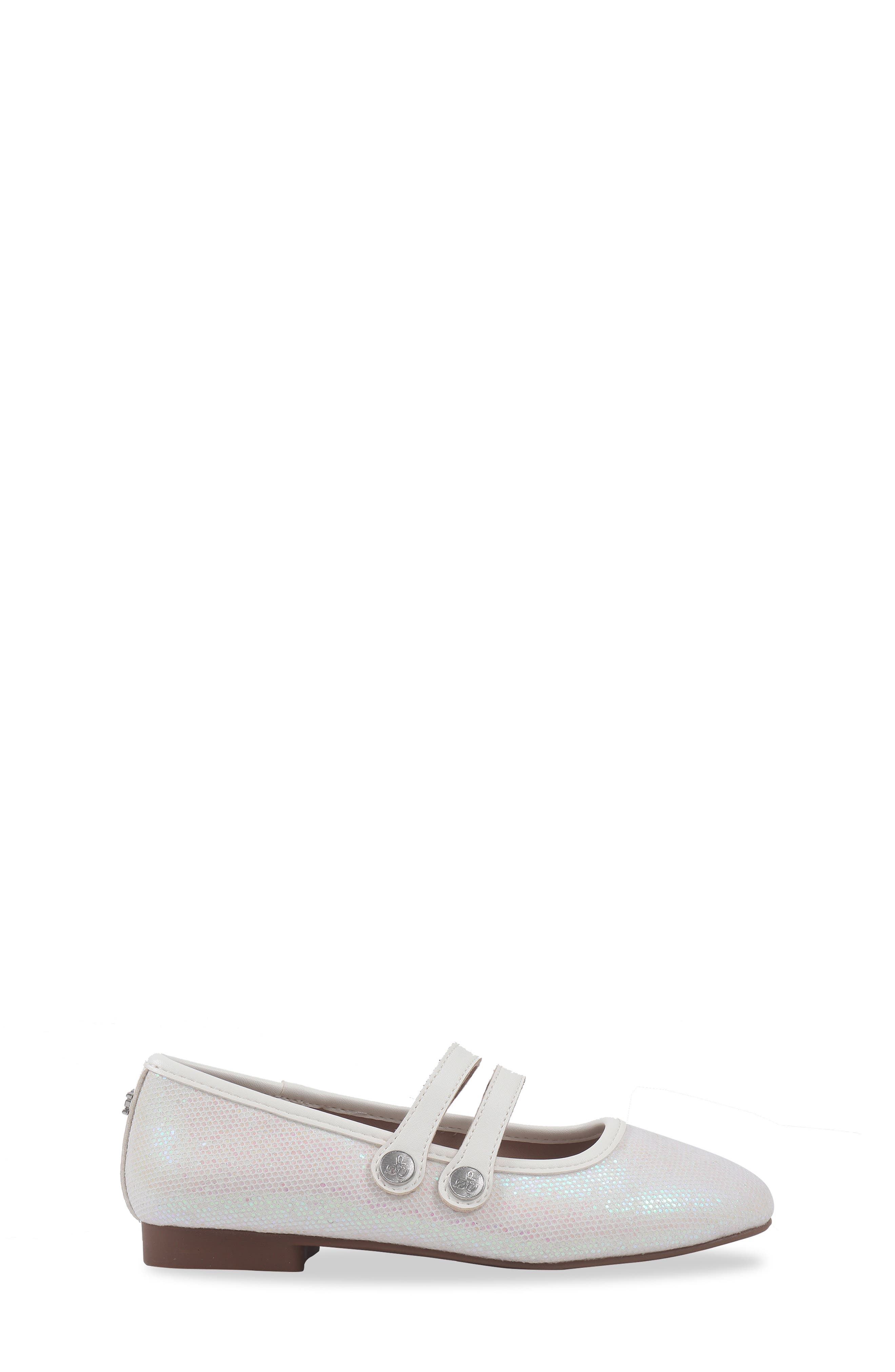 Sam Edelman Kids' Michaela Button Mary Jane Flat, Alternate, color, White