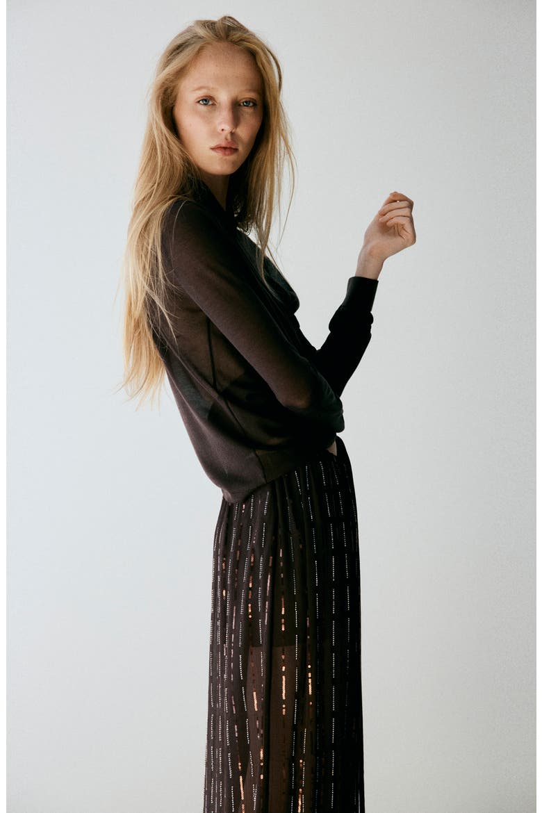 Sequin Harem Pants, Alternate, color, BROWN