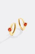 Mint & Lily Solitaire Birthstone Huggie Hoop Earrings