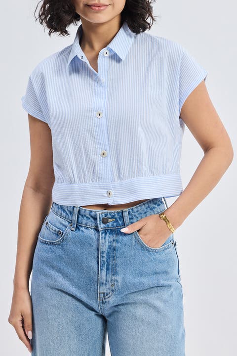 Oversized Crop Shirt