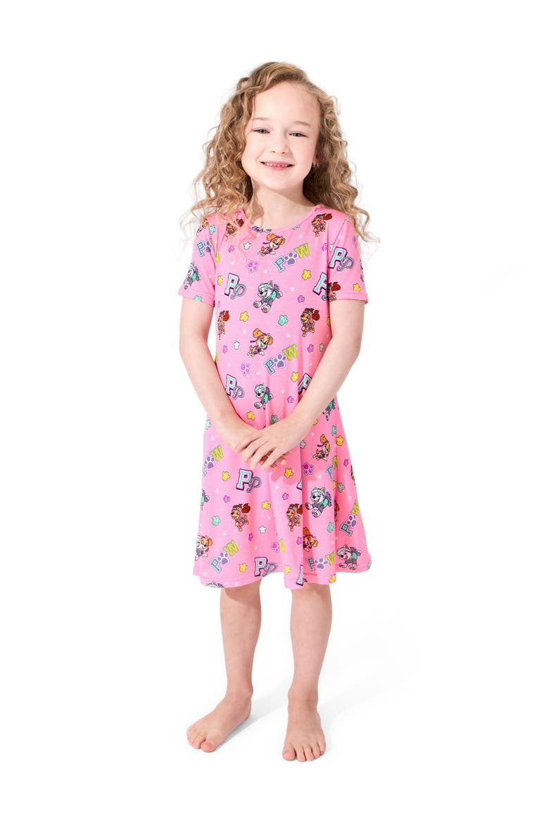 Kids' PAW Patrol Varsity Pink Short Sleeve Dress, Alternate, color, PAW Patrol: Varsity Pink