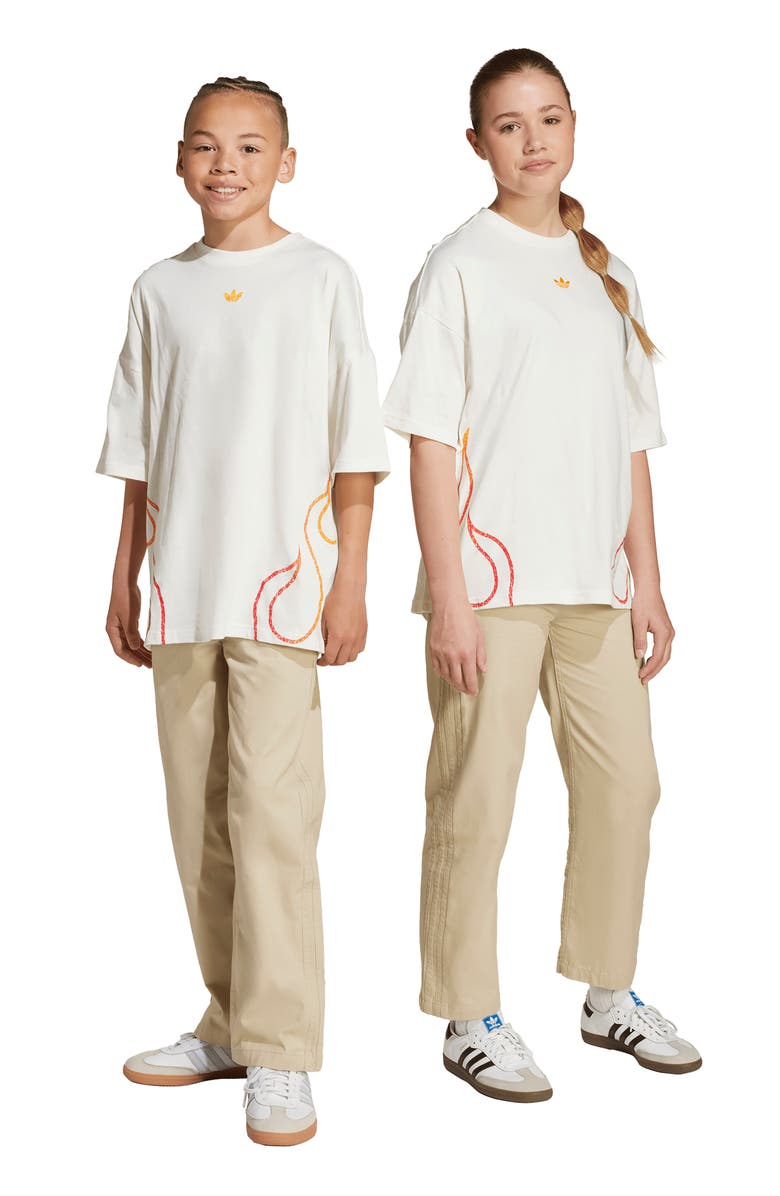 adidas Kids' Cotton Twill Pants, Alternate, color, Stone Khaki