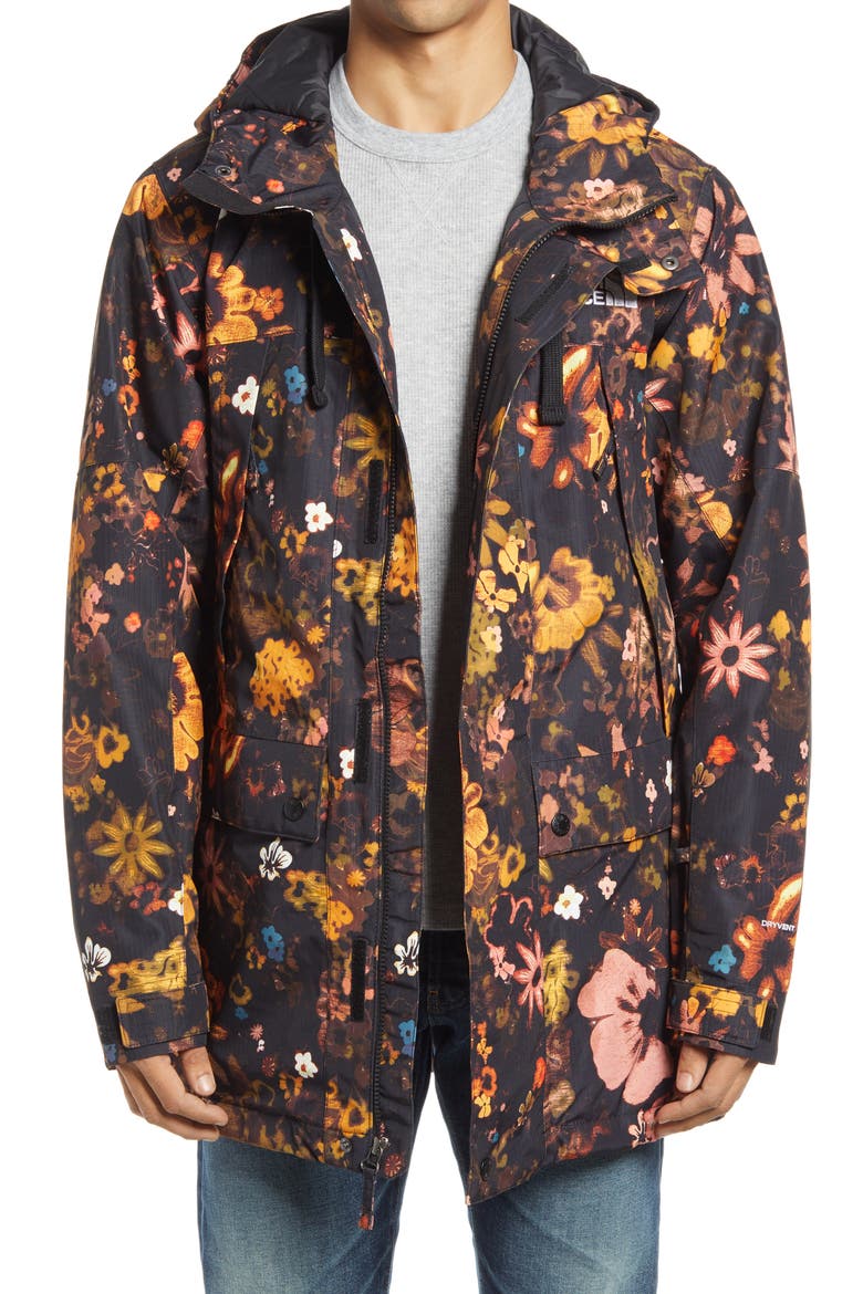 Goldmill Waterproof Parka, Main, color, TNF BLACK FLOWER CHILD PRINT