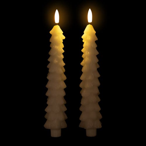 Northlight Led Flickering Flameless Wax Tapered Christmas Tree Candles In White