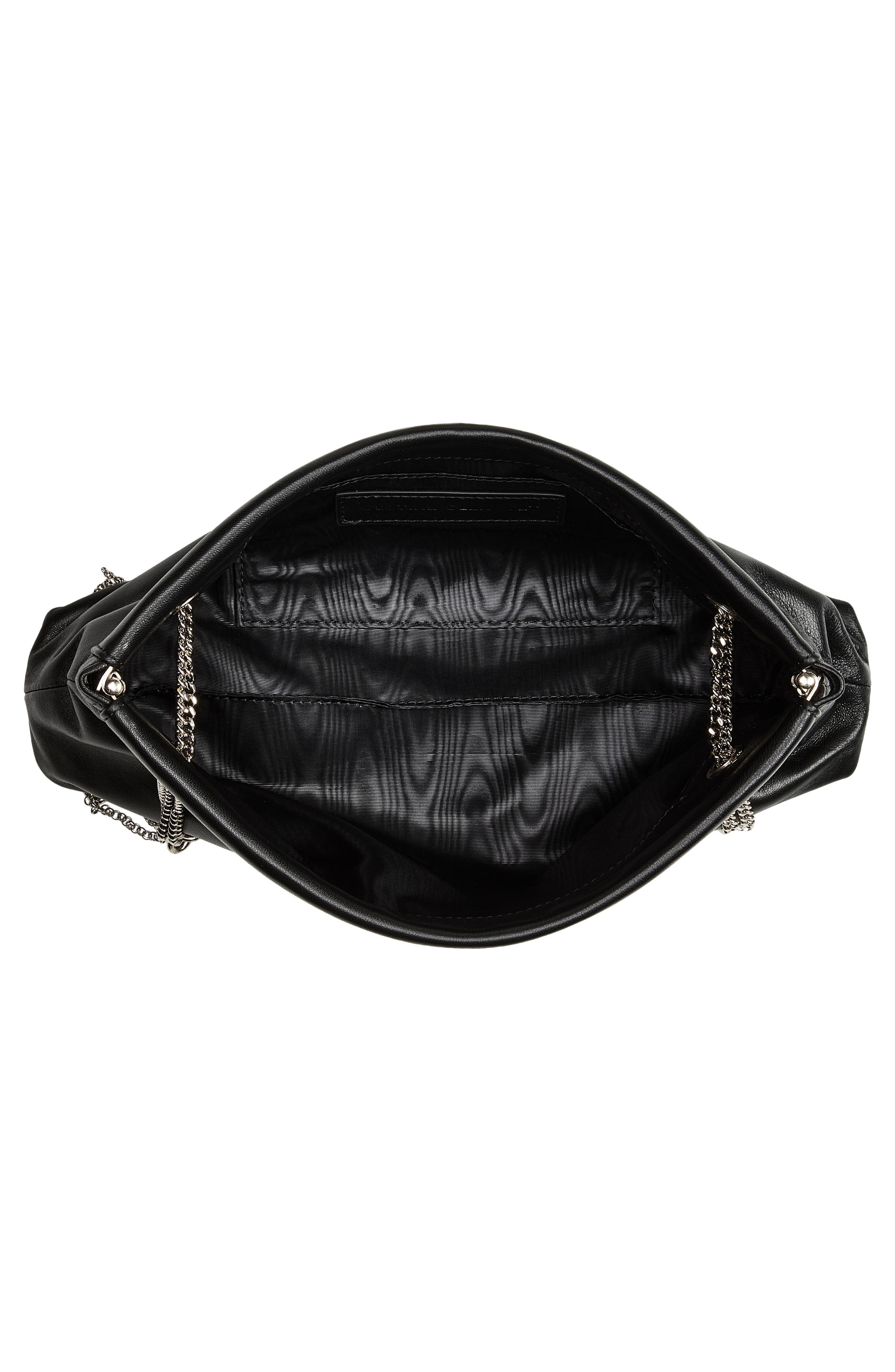 Flor Leather Chain Bag, Alternate, color, BLACK