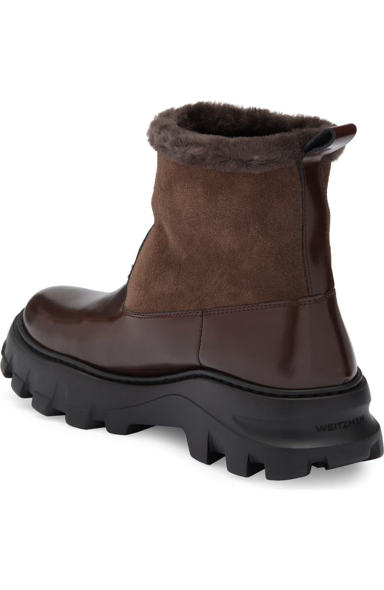Stuart Weitzman Alton Genuine Shearling Lined Lug Sole Boot, Alternate, color, Brown/ Dark Brown