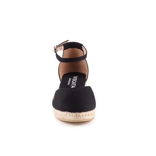 Viscata Formiga Canvas Espadrille Wedges In Black