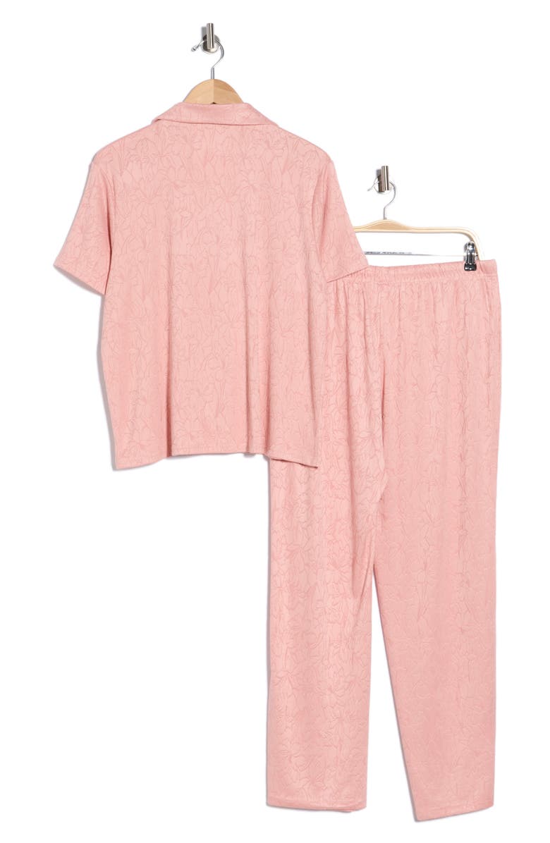 Danskin Notched Top Long Pajamas, Alternate, color, Coral Blossom
