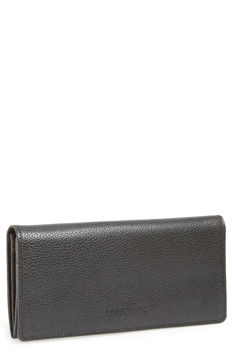 Longchamp Veau Foulonne Continental Wallet, Main, color, Black