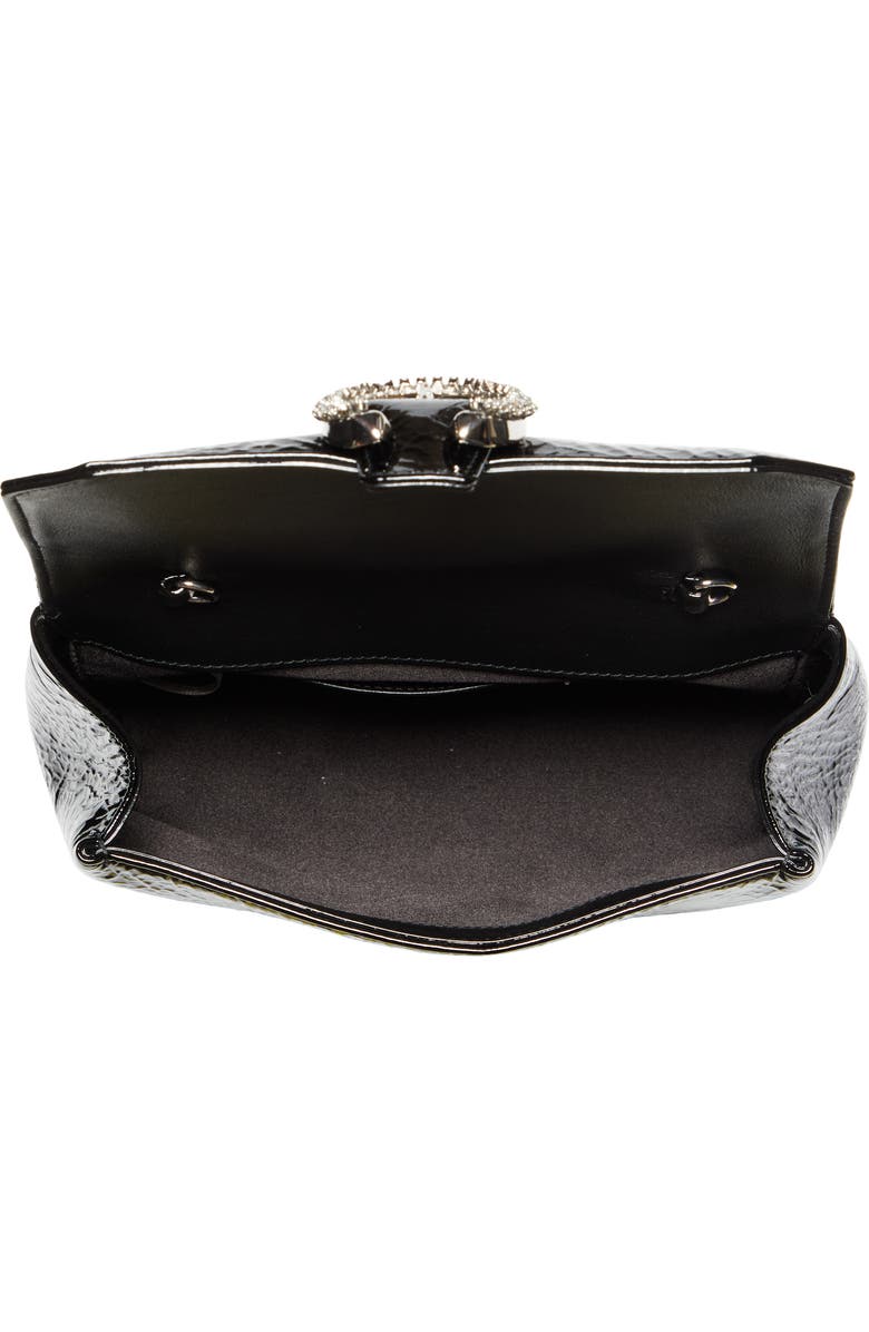 Jimmy Choo Soft Madeline Crystal Buckle Patent Leather Crossbody Bag, Alternate, color,