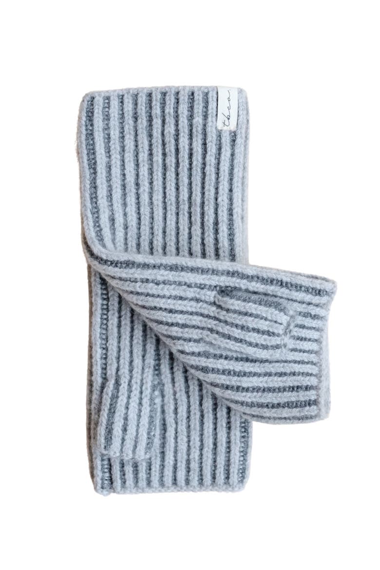 Cashmere & Merino Ribbed Two-Tone Wrist Warmers, Main, color, Charcoal Two-Tone