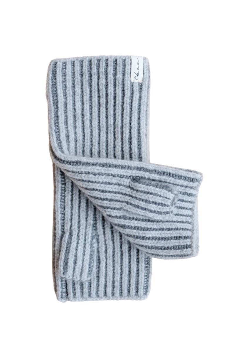 TBCo Cashmere & Merino Ribbed Two-Tone Wrist Warmers, Main, color, Charcoal Two-Tone