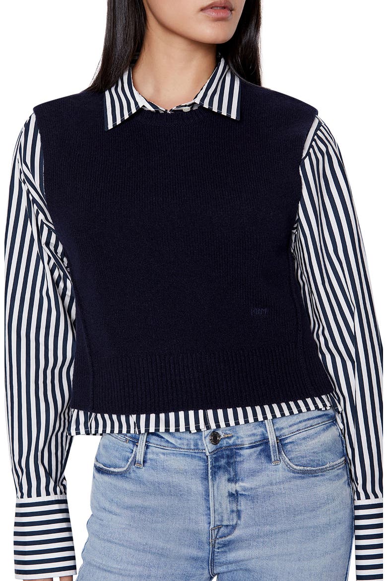 Recycled Cashmere & Wool Sweater Vest, Main, color, NAVY