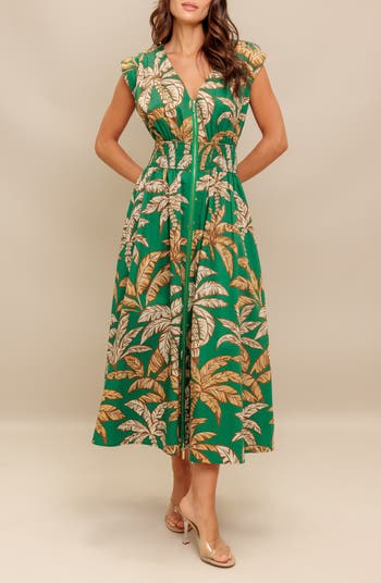 V-Neck Midi Dress