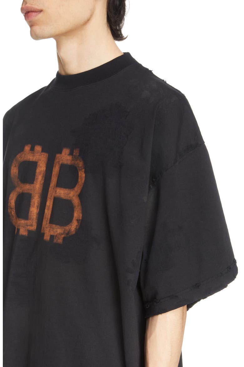 Crypto Logo Oversize Graphic T-Shirt, Alternate, color, WASHED BLACK