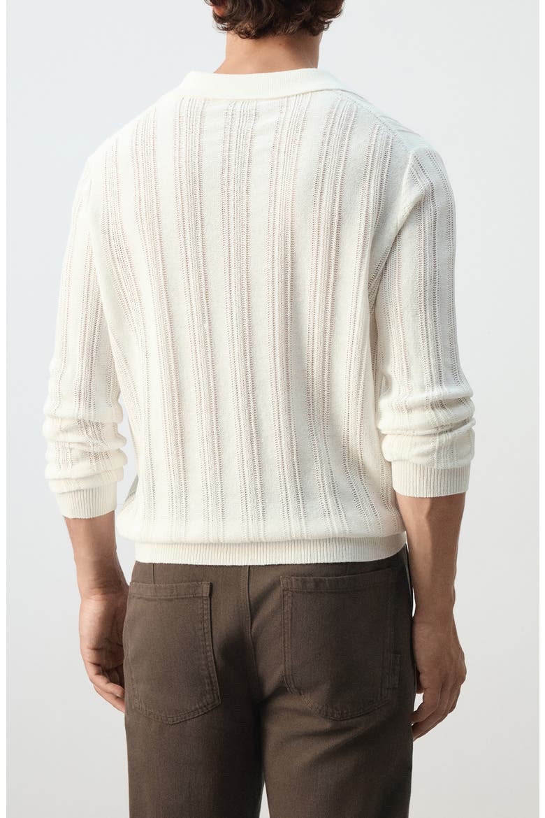 Polo Collar Sweater, Alternate, color, OFF WHITE
