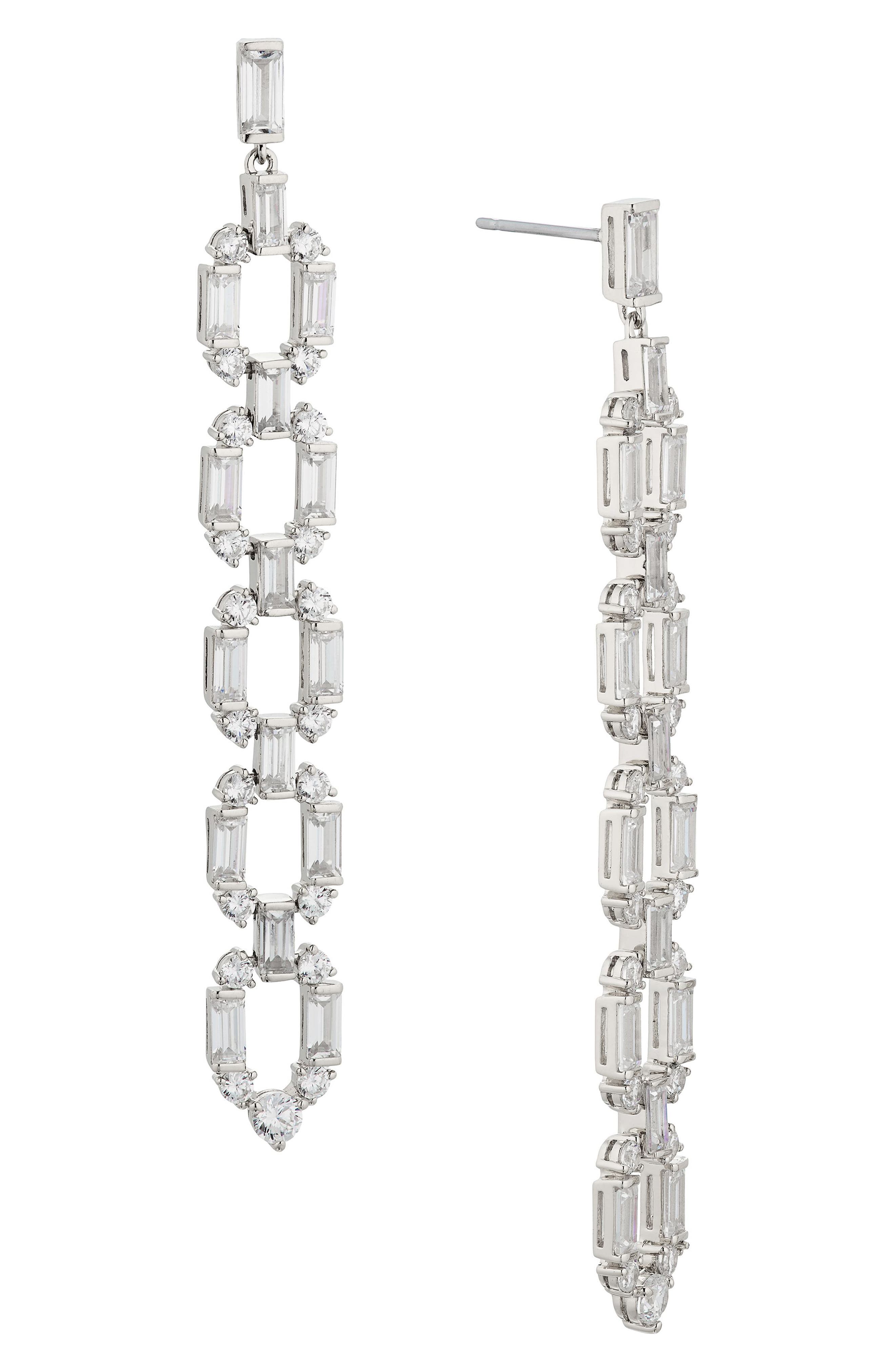 Nadri Gwen Cubic Zirconia Chain Drop Earrings