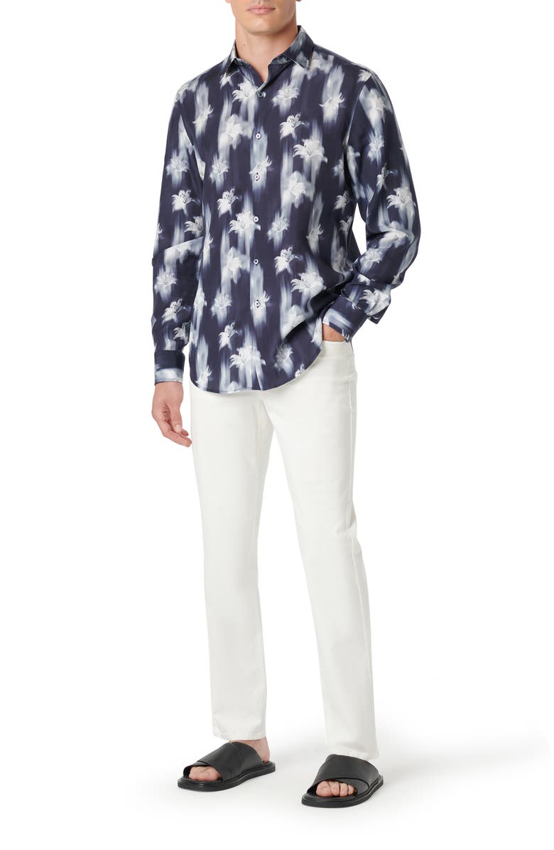 Bugatchi Julian Shaped Fit Floral Print Button-Up Shirt, Alternate, color,