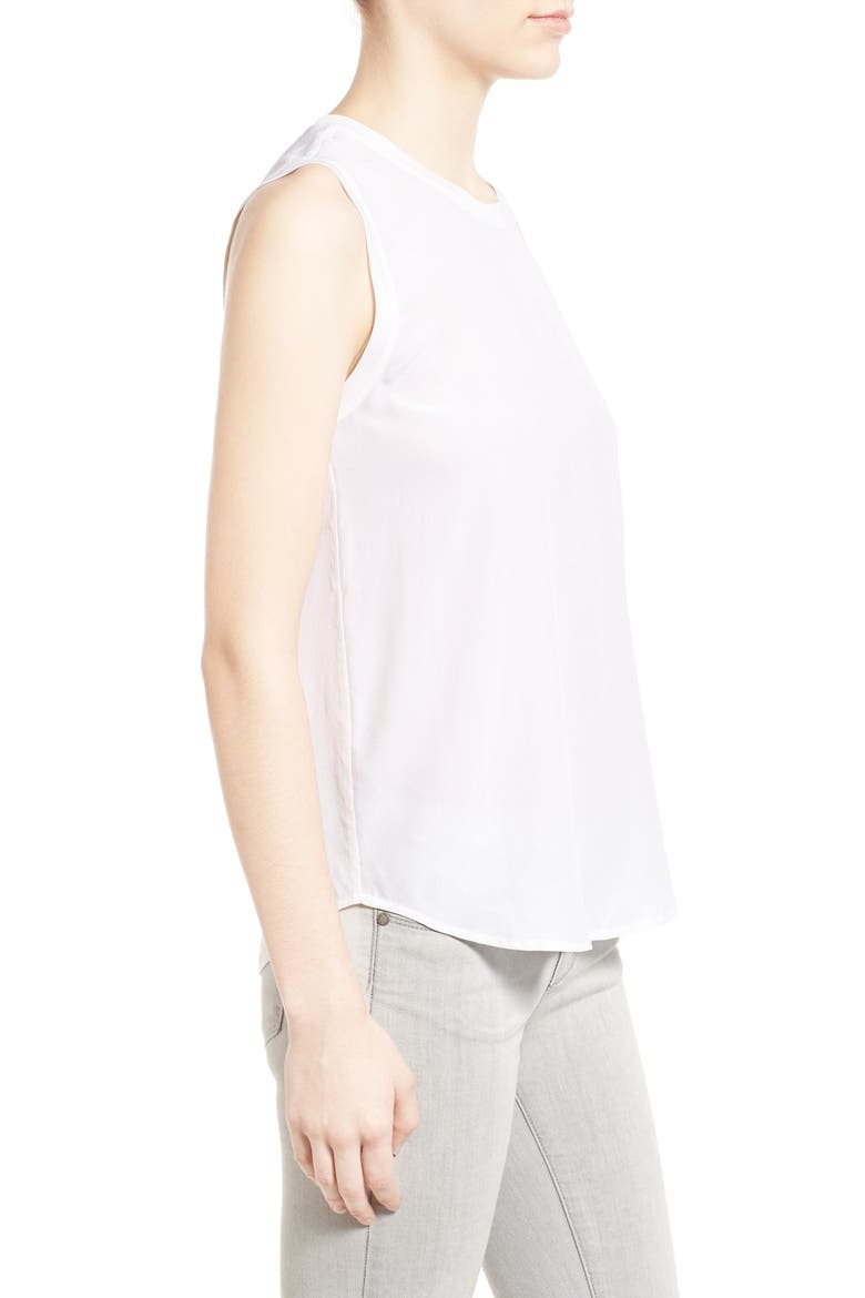 Everest Silk Sleeveless Top, Alternate, color, TRUE WHITE