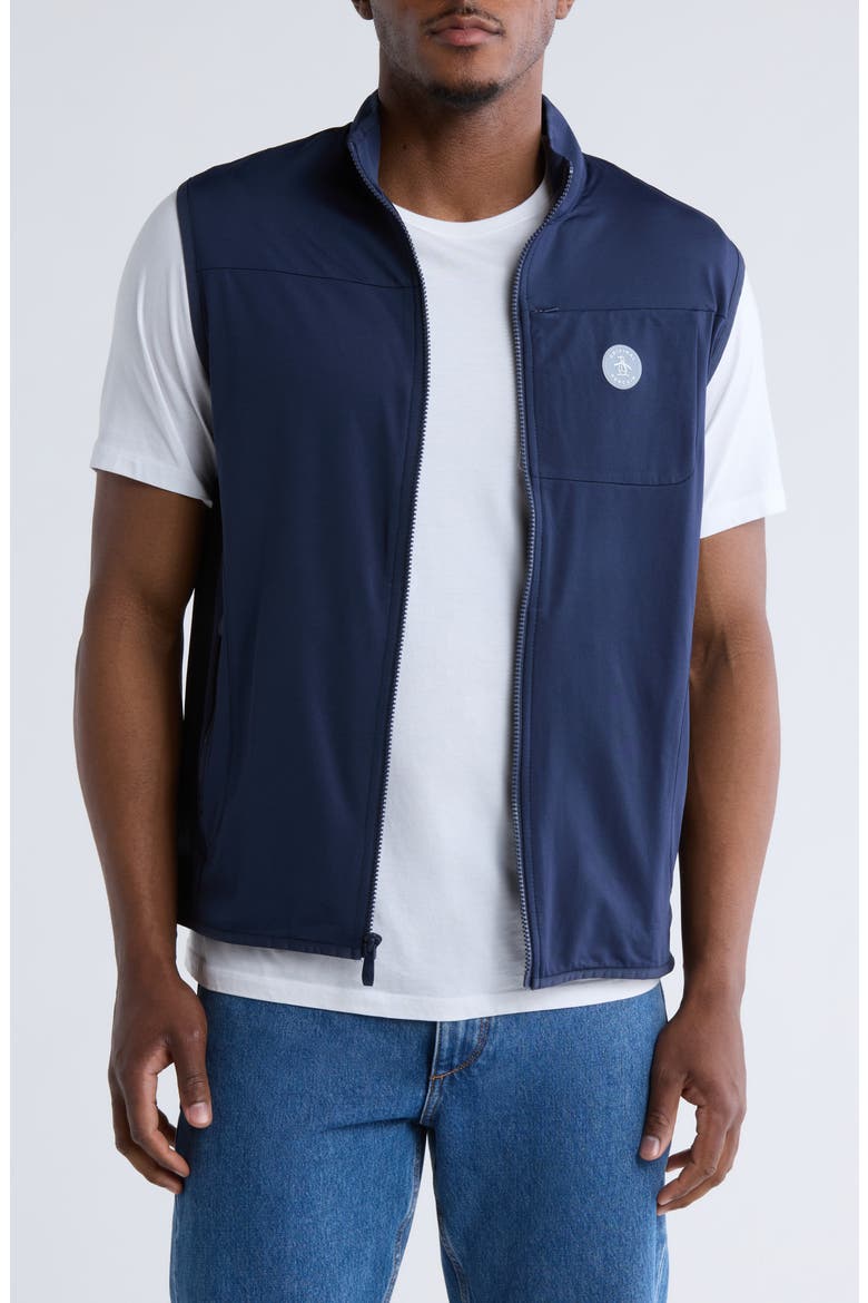 Lightweight Full-Zip Golf Vest, Main, color, BLACK IRIS