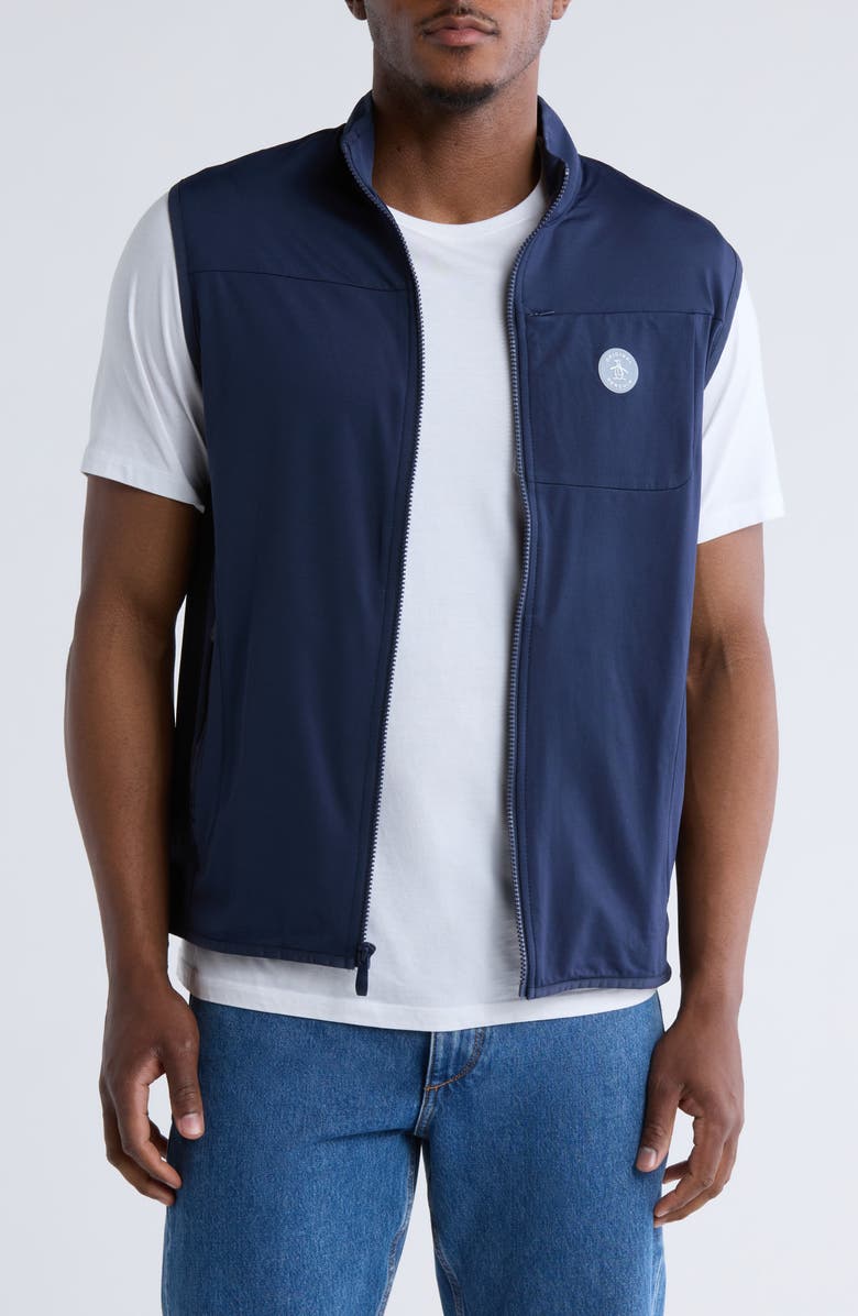 Original Penguin Lightweight Full-Zip Golf Vest, Main, color, Black Iris