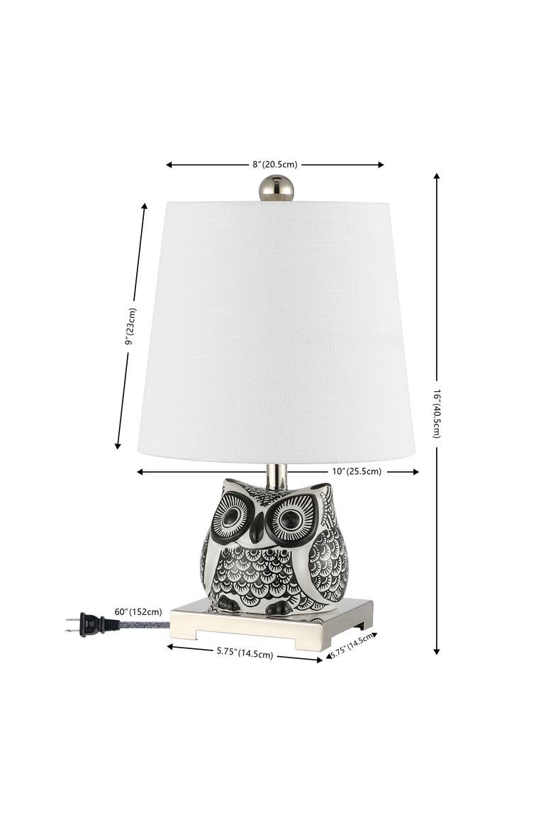 Justina Ceramic Mini LED Table Lamp, Alternate, color, Black/White