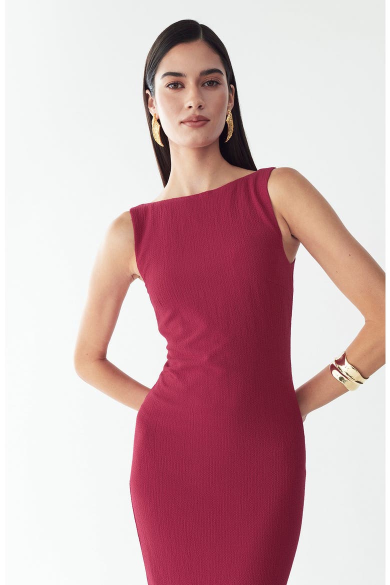 Suny Midi Dress, Alternate, color, Raspberry