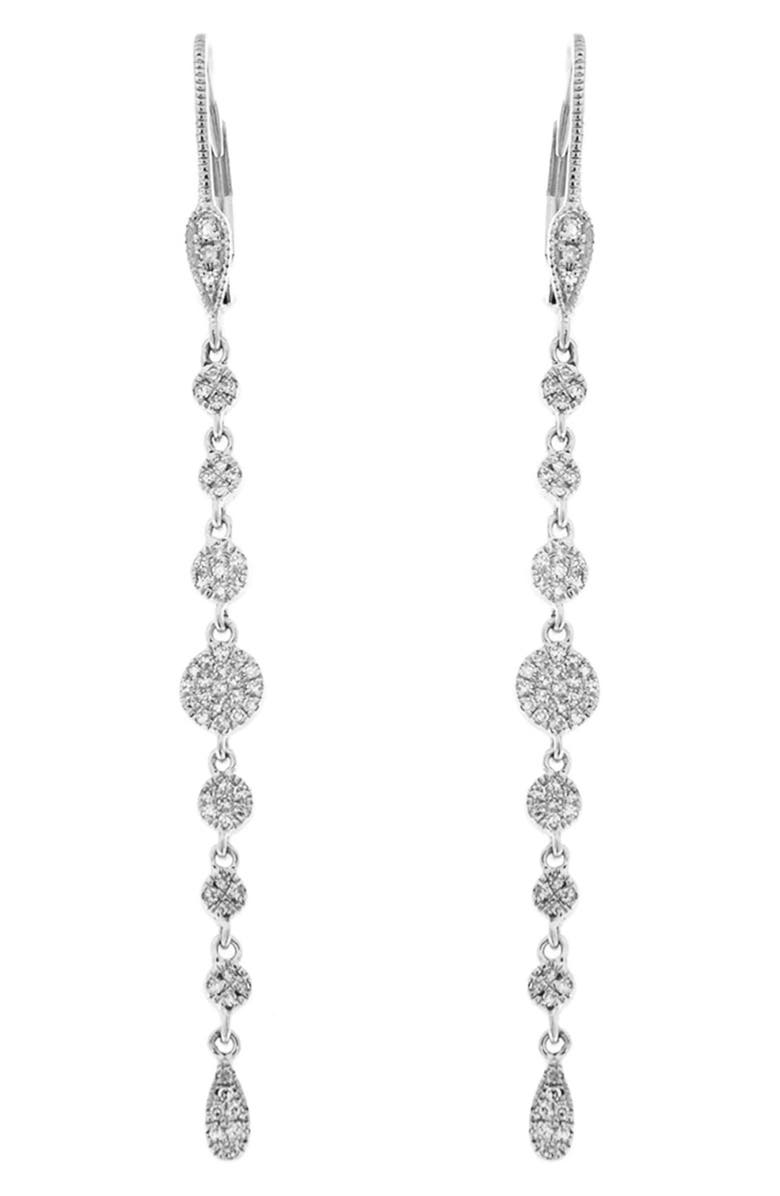 Meira T Diamond Disc Linear Drop Earrings, Main, color, Silver