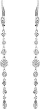Meira T Diamond Disc Linear Drop Earrings