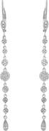 Meira T Diamond Disc Linear Drop Earrings