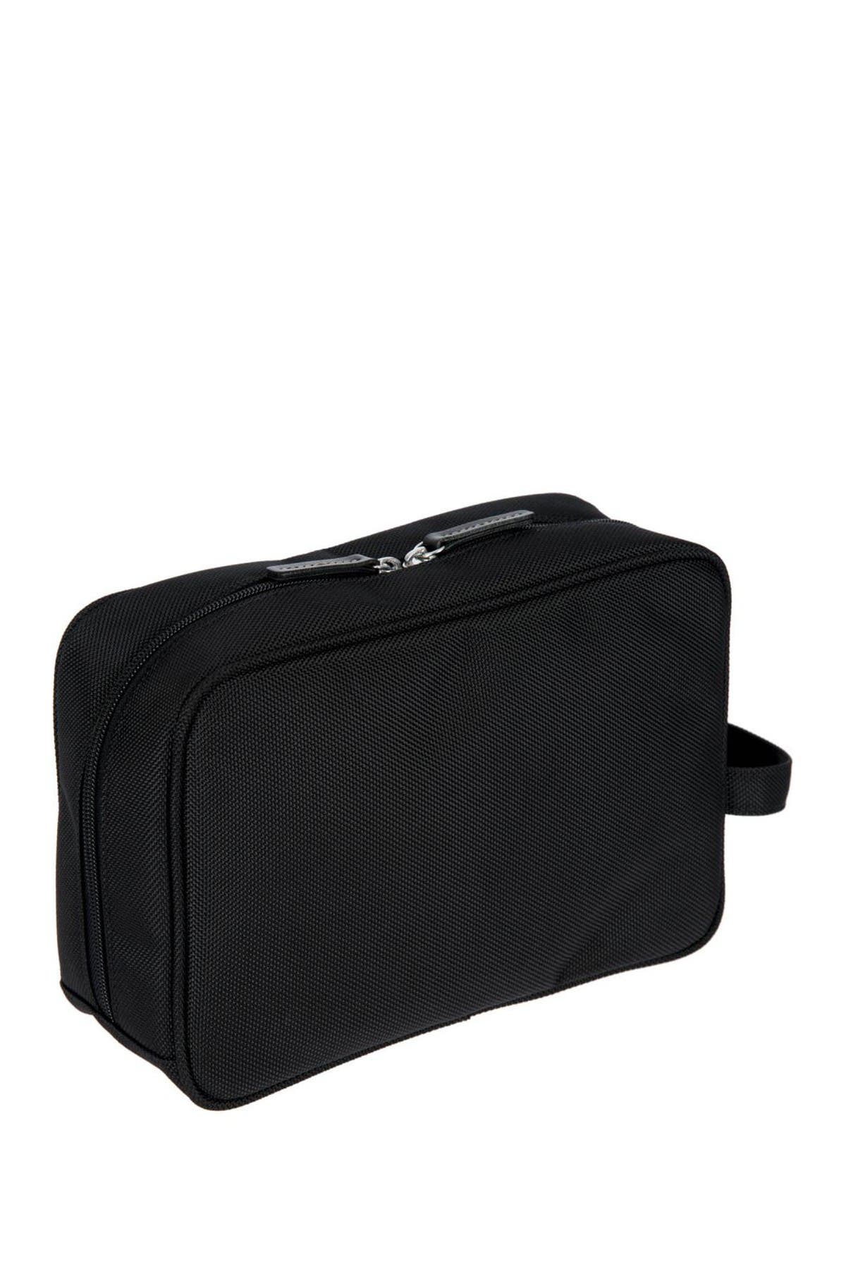 Bric's Nylon Shave Case, Alternate, color, Black With Brown