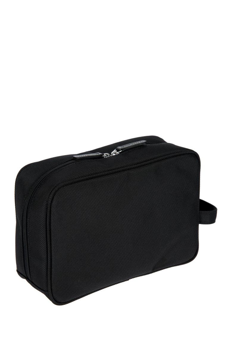 Nylon Shave Case, Alternate, color, BLACK WITH BROWN