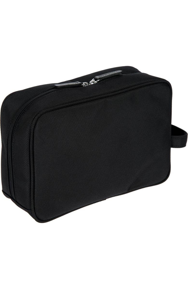 Bric's Nylon Shave Case, Alternate, color, Black With Brown