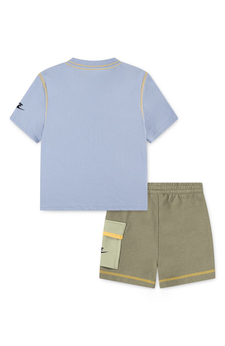 Nike Kids' Swoosh Graphic T-Shirt & Knit Cargo Shorts Set, Alternate, color, Neutral Olive