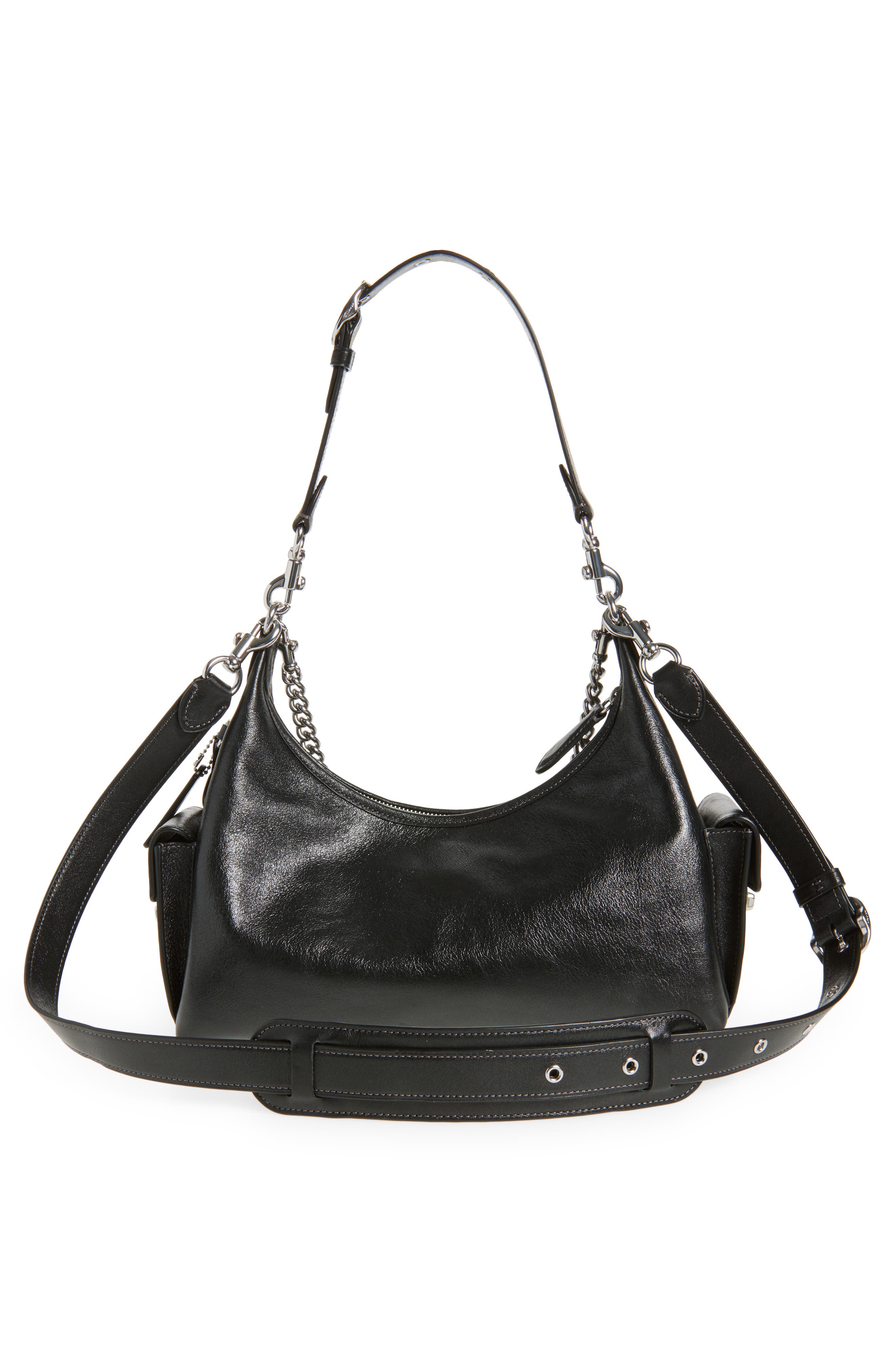 COACH Juliet 30 Glazed Leather Pocket Bag, Alternate, color, 