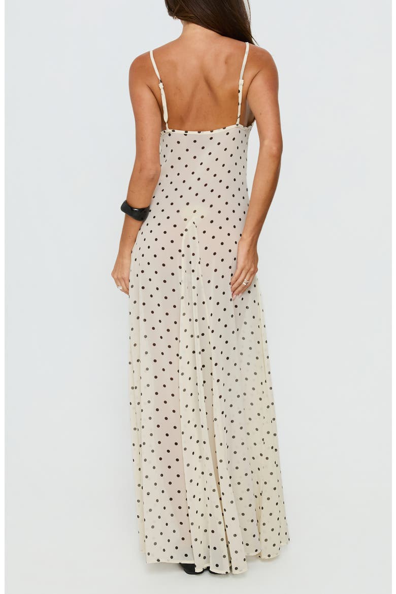 Loulah Polka Dot Chiffon Maxi Dress, Alternate, color, CREAM POLKA DOT