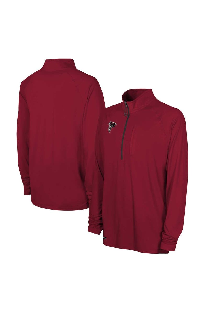 Outerstuff Men's Red Atlanta Falcons Combine Authentic Raglan Quarter-Zip Top, Main, color, 