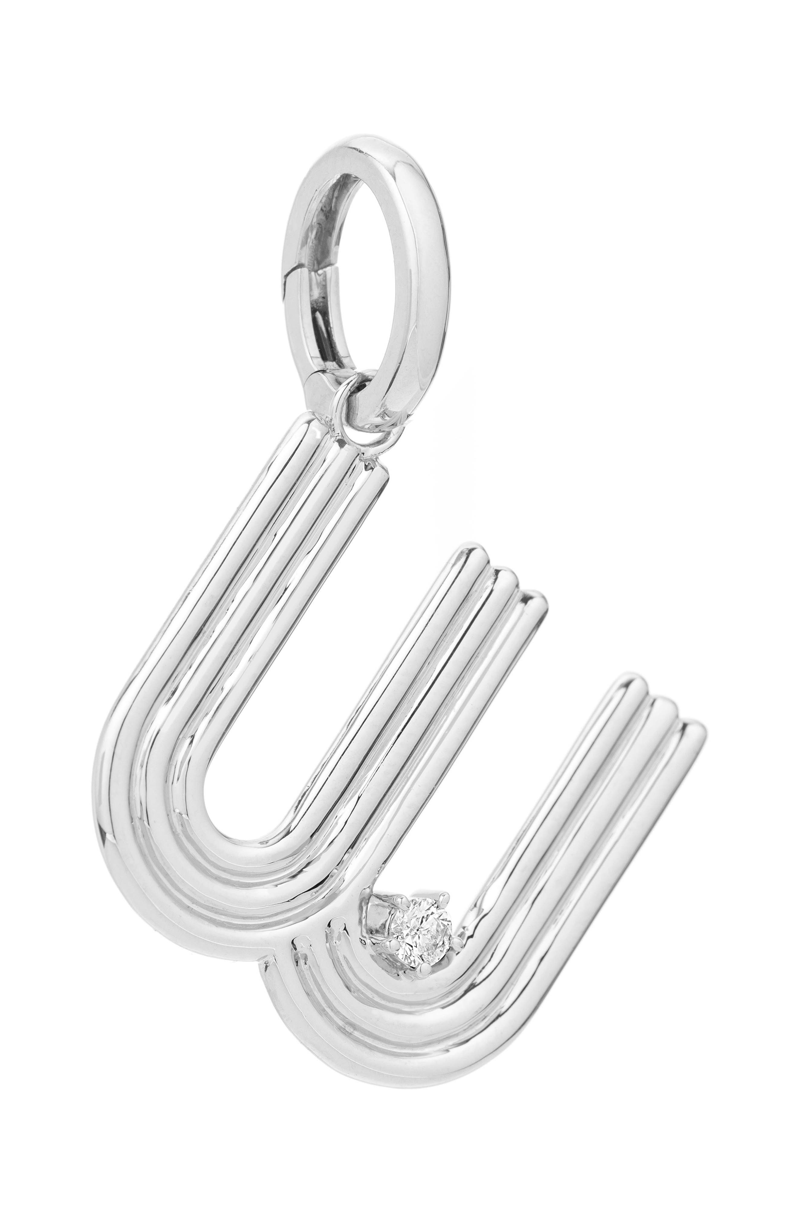 Adina Reyter Groovy Letter Charm Pendant in Silver - W 