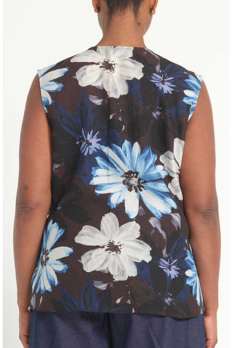 Aveline Floral Print Sleeveless Top, Alternate, color, CHOCOLATE SKY