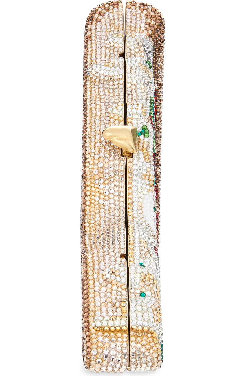 JUDITH LEIBER COUTURE Margherita Pizza Crystal Clutch, Alternate, color, Champagne White Opal Multi