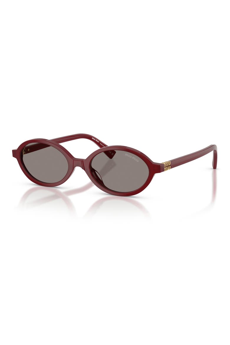 50mm Oval Sunglasses, Alternate, color, OPAL BURGUNDY / DARK GREY
