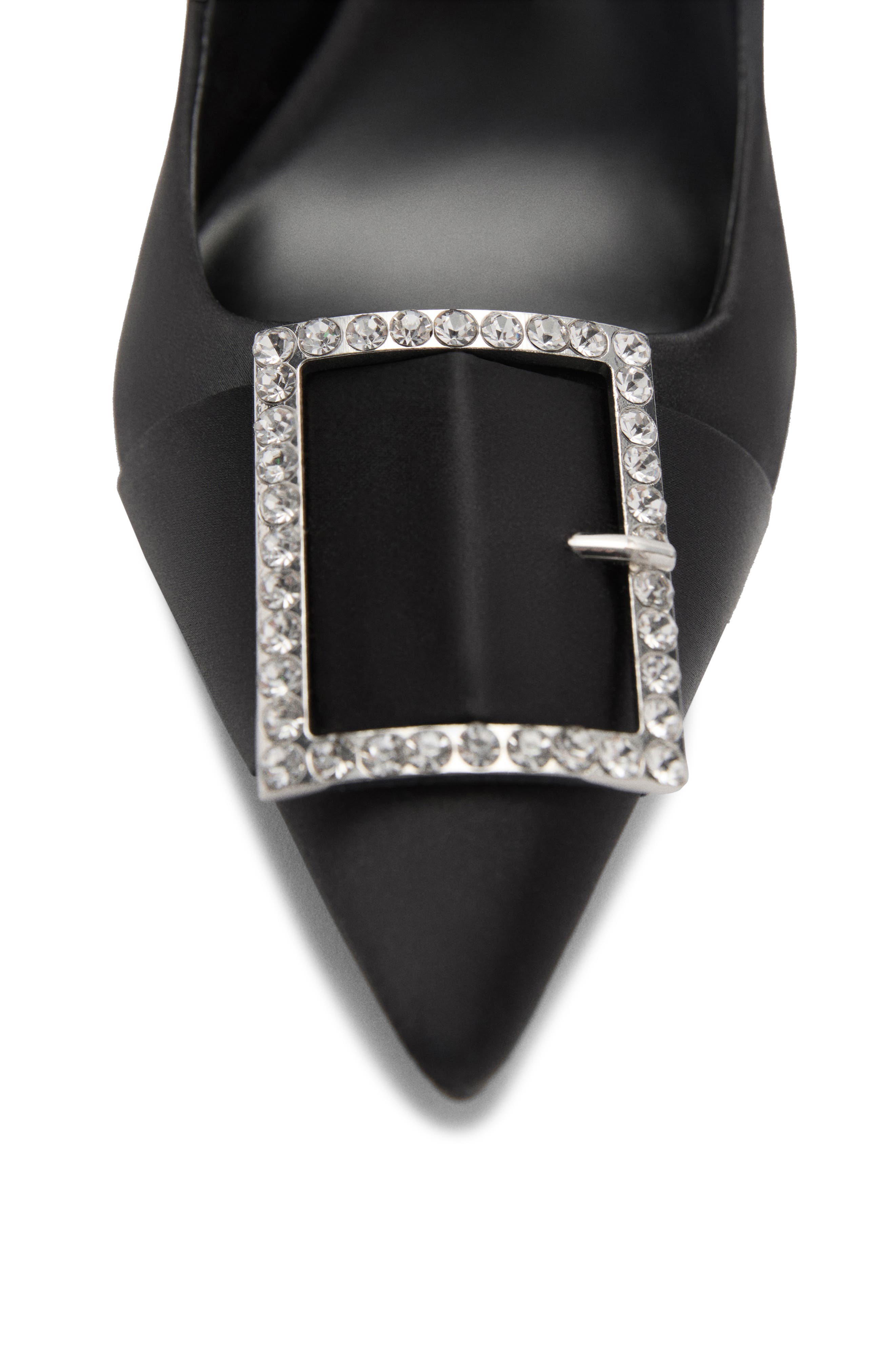 MANGO Buckle Pointed Toe Pump, Alternate, color, Black